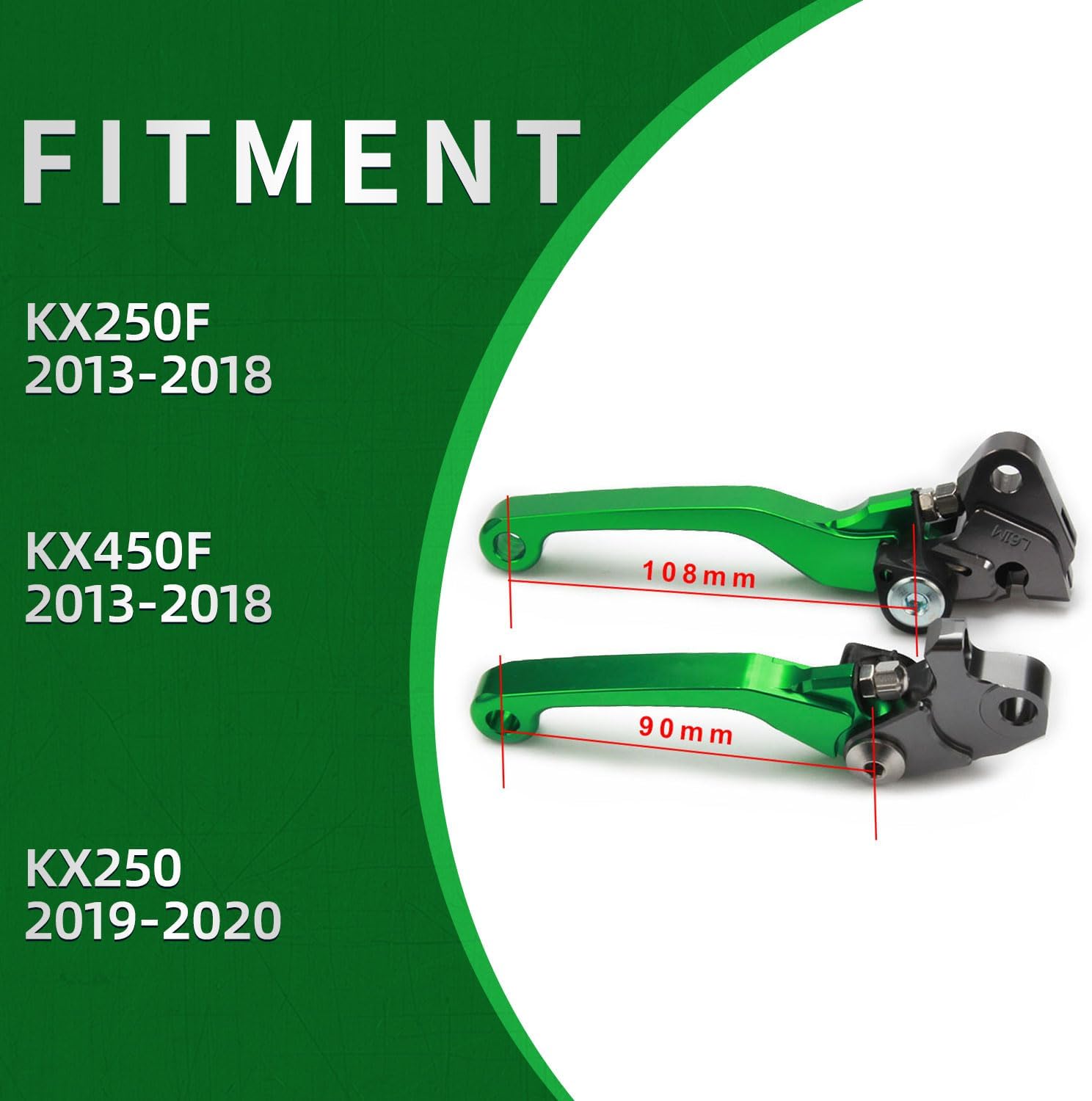 Dirt Bike Brake Clutch Lever CNC for KX250F/450F KX450SR 2019-2025 KX450 2019-2023 KX450X 2021-2023 Pivot Levers Set Adjustable Green