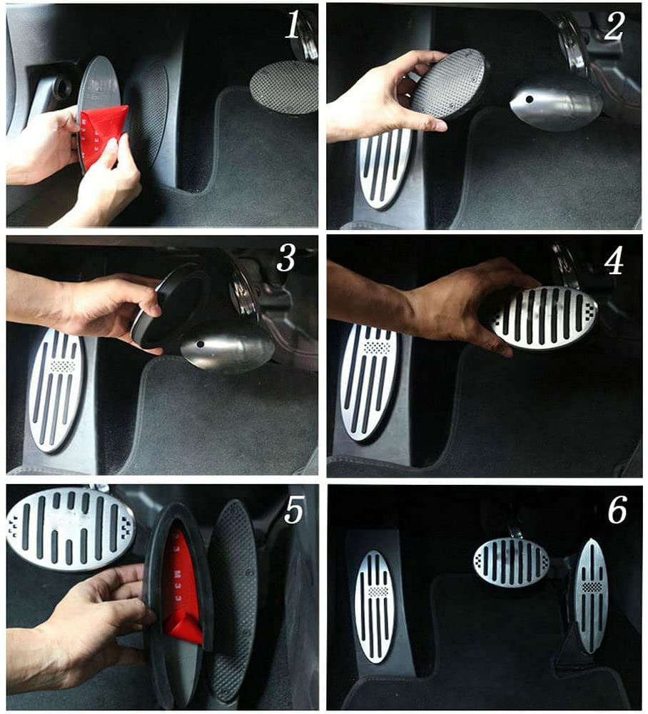Auto Gasbremse Kupplungspedal Fußpedalplatten Schritt Fußrastenabdeckung für Cooper R50 R52 R55 R56 R60 R61 F54 F55 F56 F60 Countryman Clubman Paceman Pedalabdeckung (Manual-4PC)