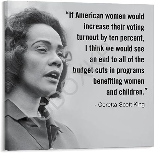 Activist Coretta Scott King Civil Rights Feminism Inspirational Quote Portrait Art Poster (2) Canvas Poster Wall Art Decor Print Picture Paintings