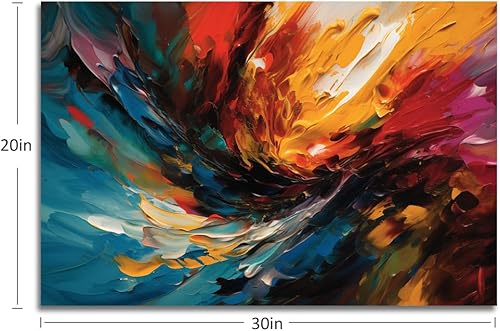 Miniatura 290 de Lienzo artístico para pared, pinturas de arte abstracto, fantasía azul, grafiti colorido sobre fondo blanco; decoración artística moderna para sala