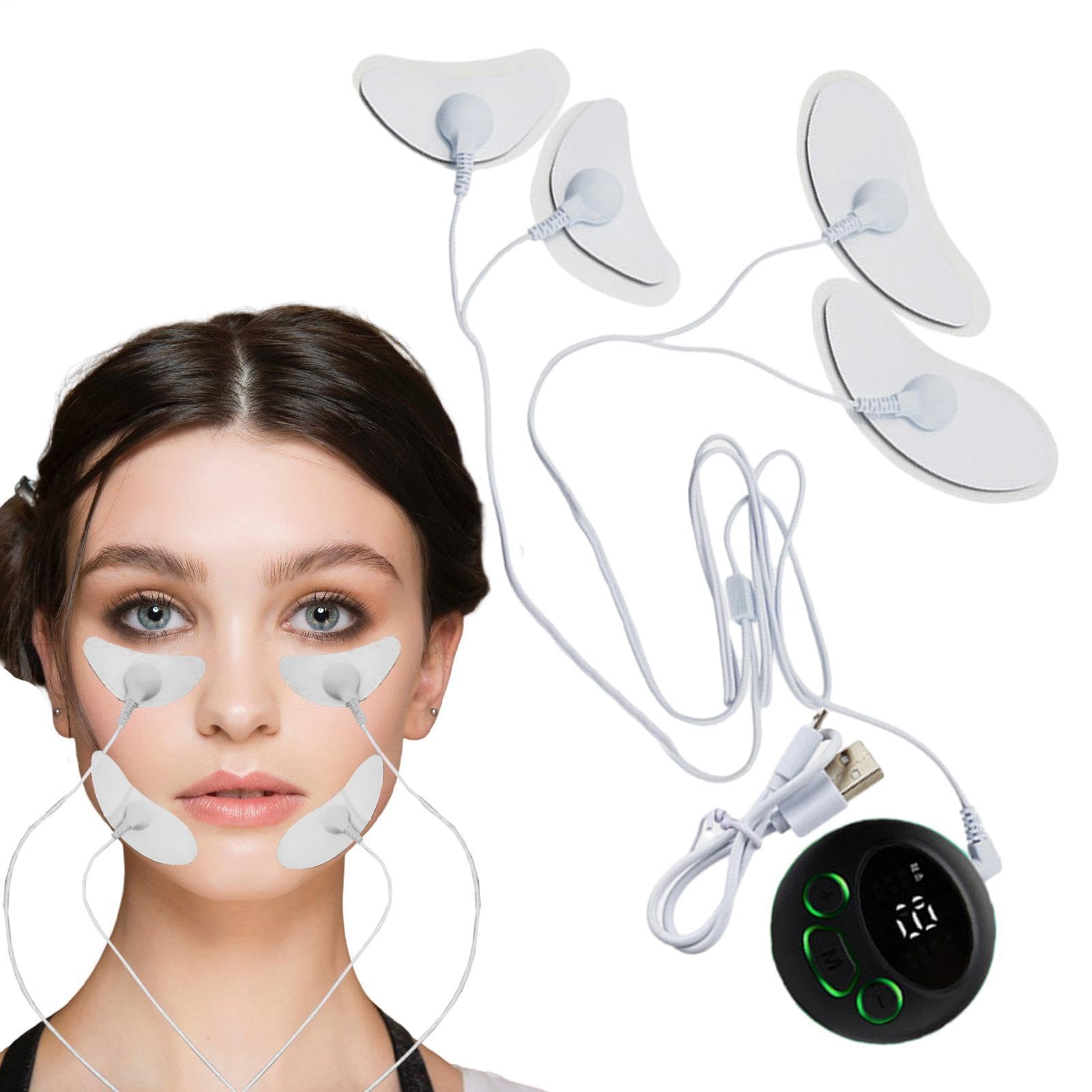 EMS Facial Massager - 200mAh 8 Mode 19 Level Skin Tightening Device, Microcurrent Face Lift Slimming Tool, Portable V Line Sculpting Device With Muscle Activation System | Contour Care Relaxation