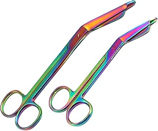 LAJA Imports Set of 2 Heavy Duty Nurse Doctor Lister Bandage Scissors Shears (Rainbow 7.25