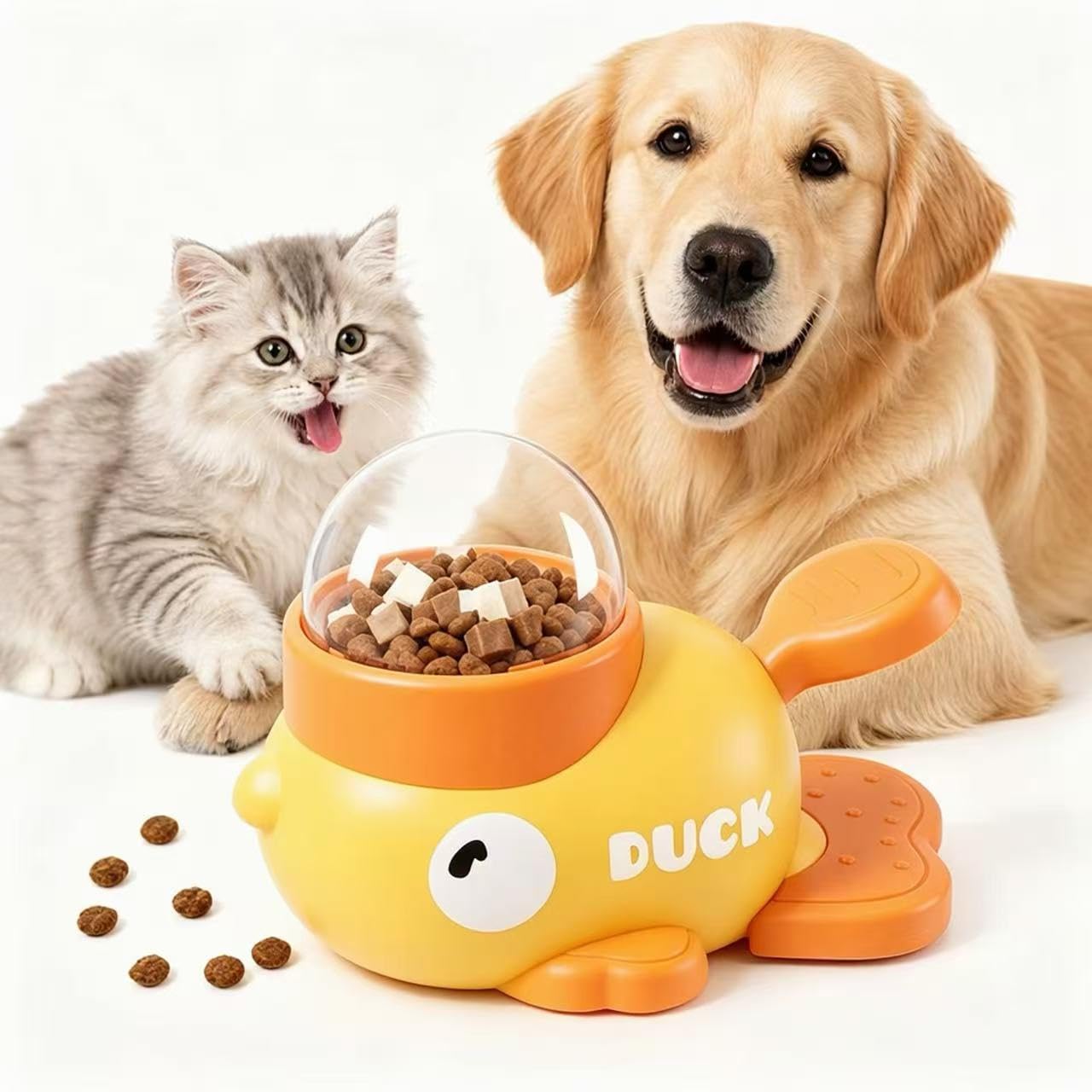KRUVIX Juguete Interactivo para Perros – Dispensador de Comida y Premios con Diseño de Pato o Ballena, Comedero Lento Tipo Rompecabezas, Ideal para Perros Hiperactivos, Fácil de Limpiar