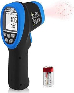 ANNMETER AN-985C Digital Infrared Thermometer,Non-Contact High Temperature Gun Measuring -58~1472℉ (-50~800℃),16:1 Adjustable Emissivity Laser Temp Gauge for Cooking Kiln HVAC(NOT for Human Temp)