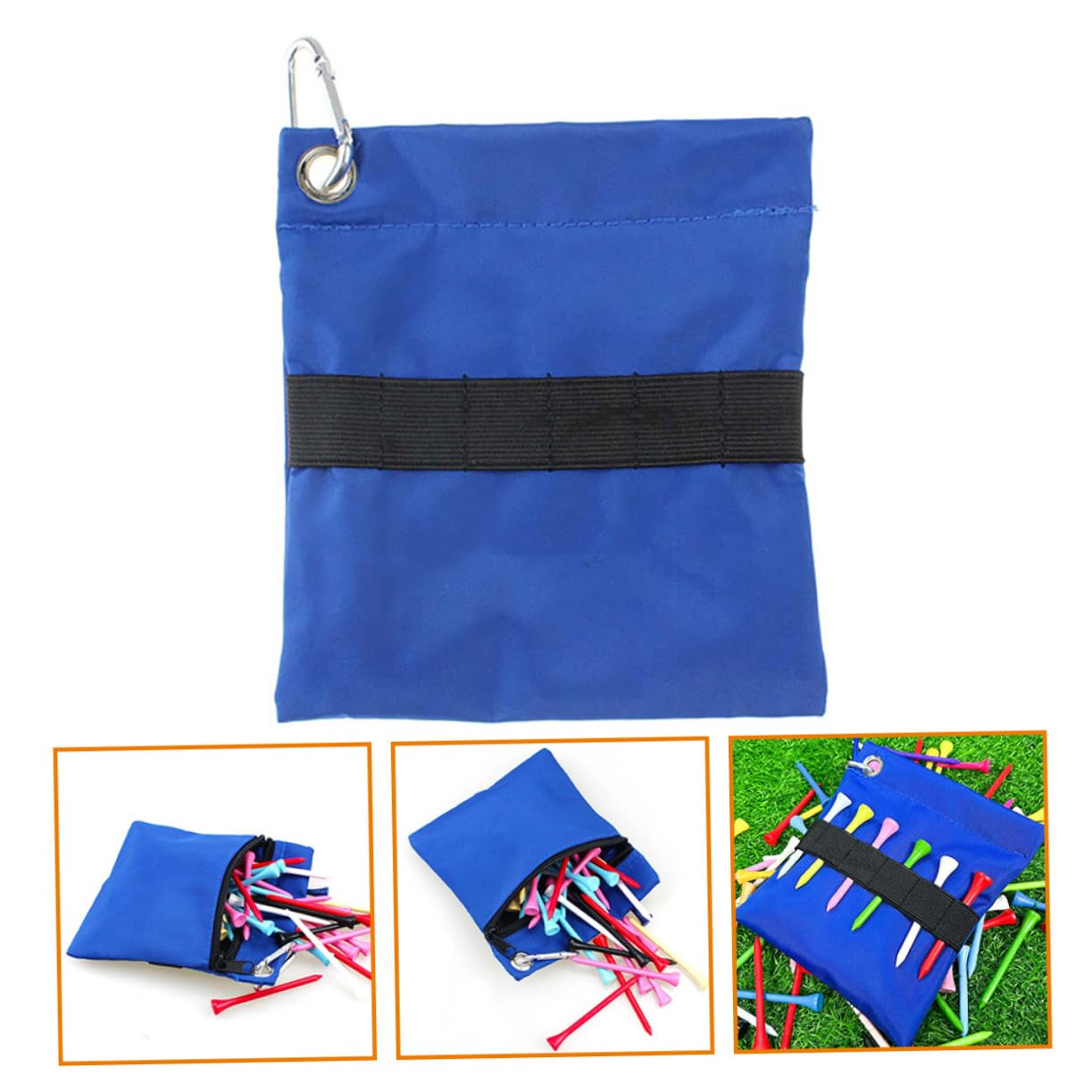 TOYANDONA Golf Accessories Tee Holder Pouch Nylon Blue
