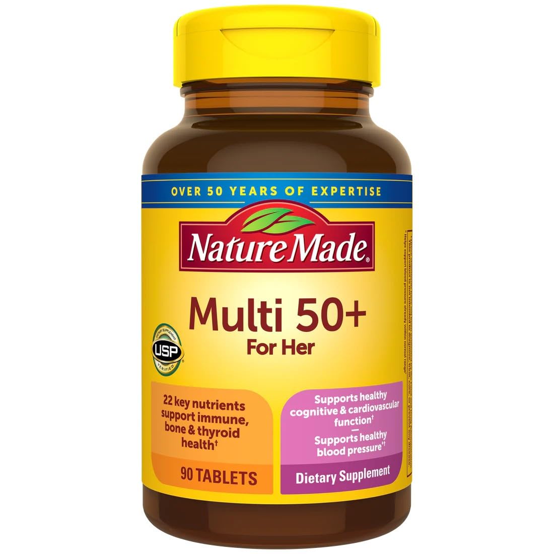 Multi for Her 50+ Vitamin & Mineral Tabs, 90 ct (Pack of 2) (Packaging May Vary)