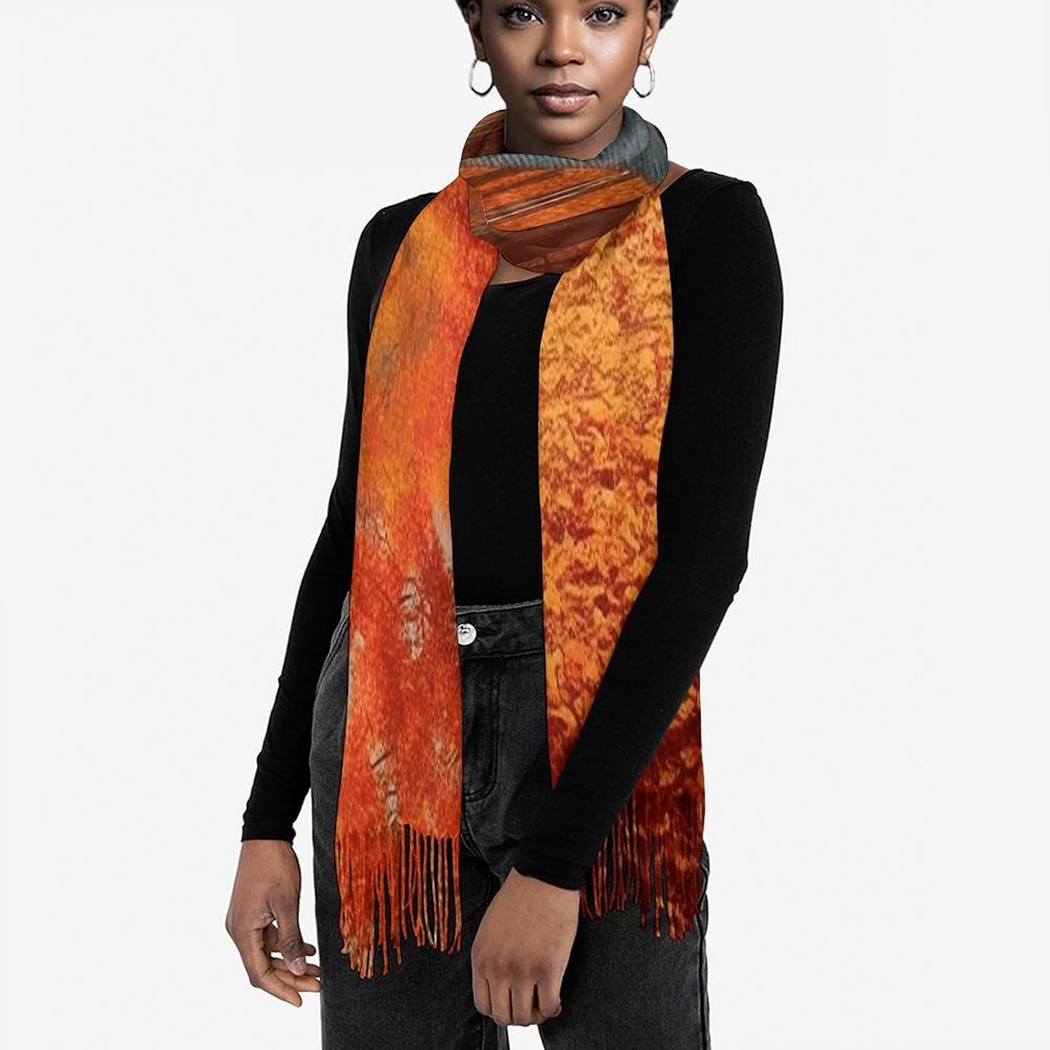Autumn Woods Cabin Scarf for Women Men Classic Fashion Blanket Scarves Soft Cashmere Feel Scarf Cold Weather Warm Long Shawl Winter Large Scarves Classic Blanket Scarfs Thick