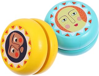 TOYANDONA 2 Peças De Madeira - Ioiô Infantil Brinquedo De Truque De Corda Ioiô De Madeira Infantil Brinquedos Ao Ar Livre Brinquedos Ao Ar Livre Para Crianças Ioiô Para Crianças Ioiô