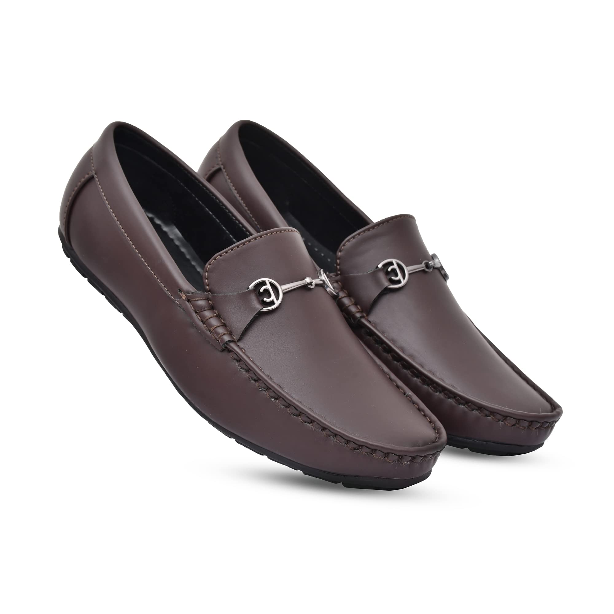 SHUAN Synthetic Leather Slip on Loafer Shoes Brown (B0BMX8LTBW) Amazon Price History, Amazon Price Tracker