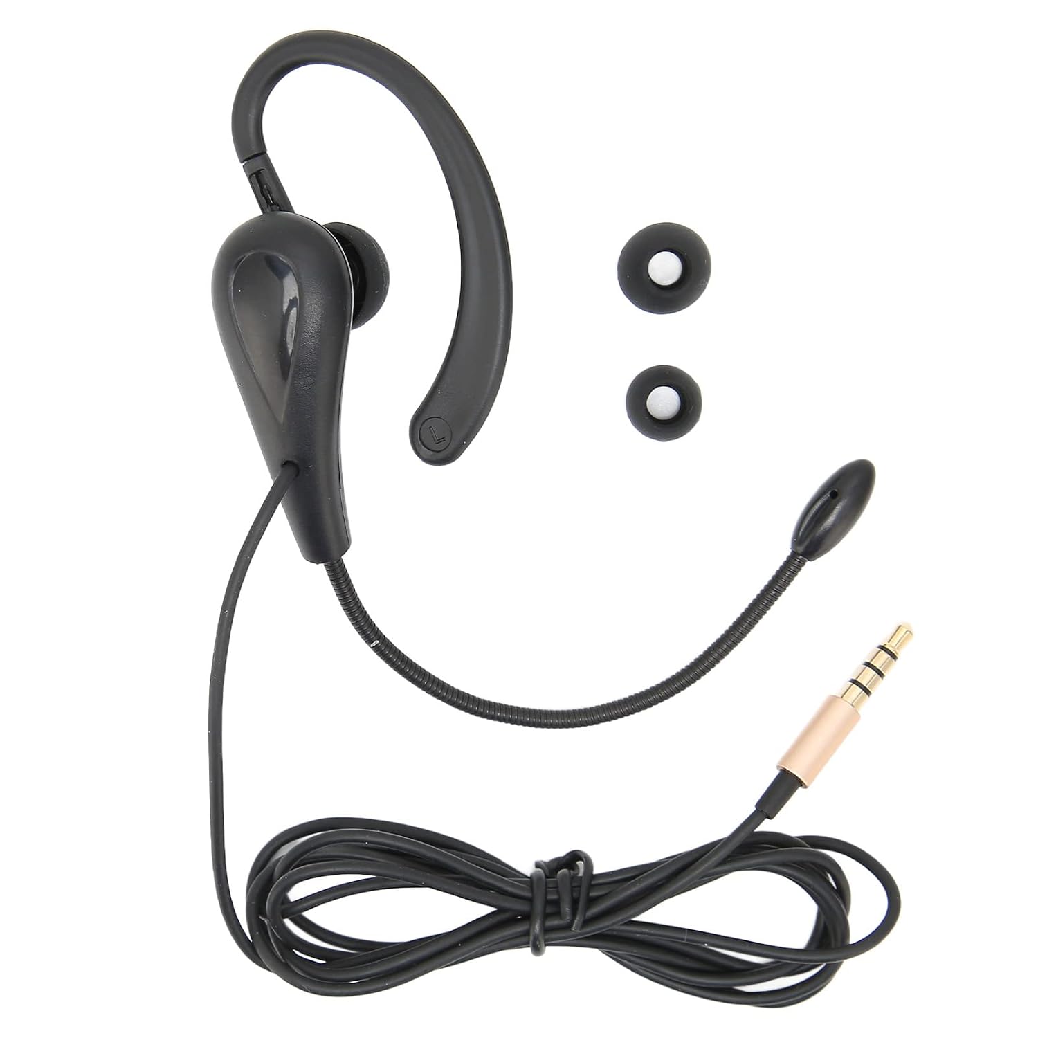 Call Center Headset,Ear Hook Single Sided 3.5mm Customer Service Headphone with Microphone Single Ear Telephone Headset for Laptop Mobile Phones