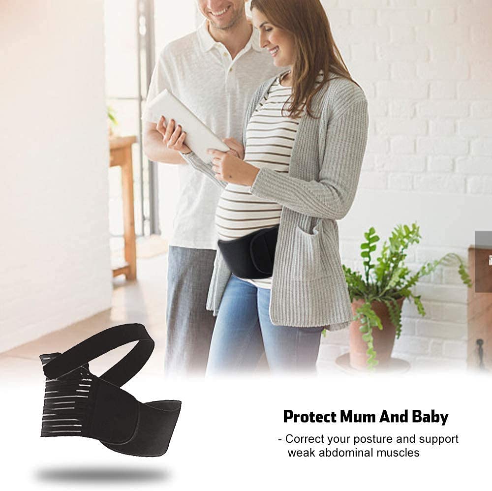 Ostin Pregnancy Belly Support Band - Maternity Belt & Braces for Pregnant Women, Bump Sling for Pelvic, Abdominal and Lower Back Pain Relief with Fully Adjustable Strap (L) 4