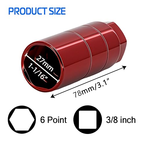 Miniatura 17 de A ABIGAIL Enchufe para interruptor de presión de aceite, 1 1/16 pulgadas x hasta 2-5/8 pulgadas, se adapta a accionamiento de 3/8 pulgadas o Negro