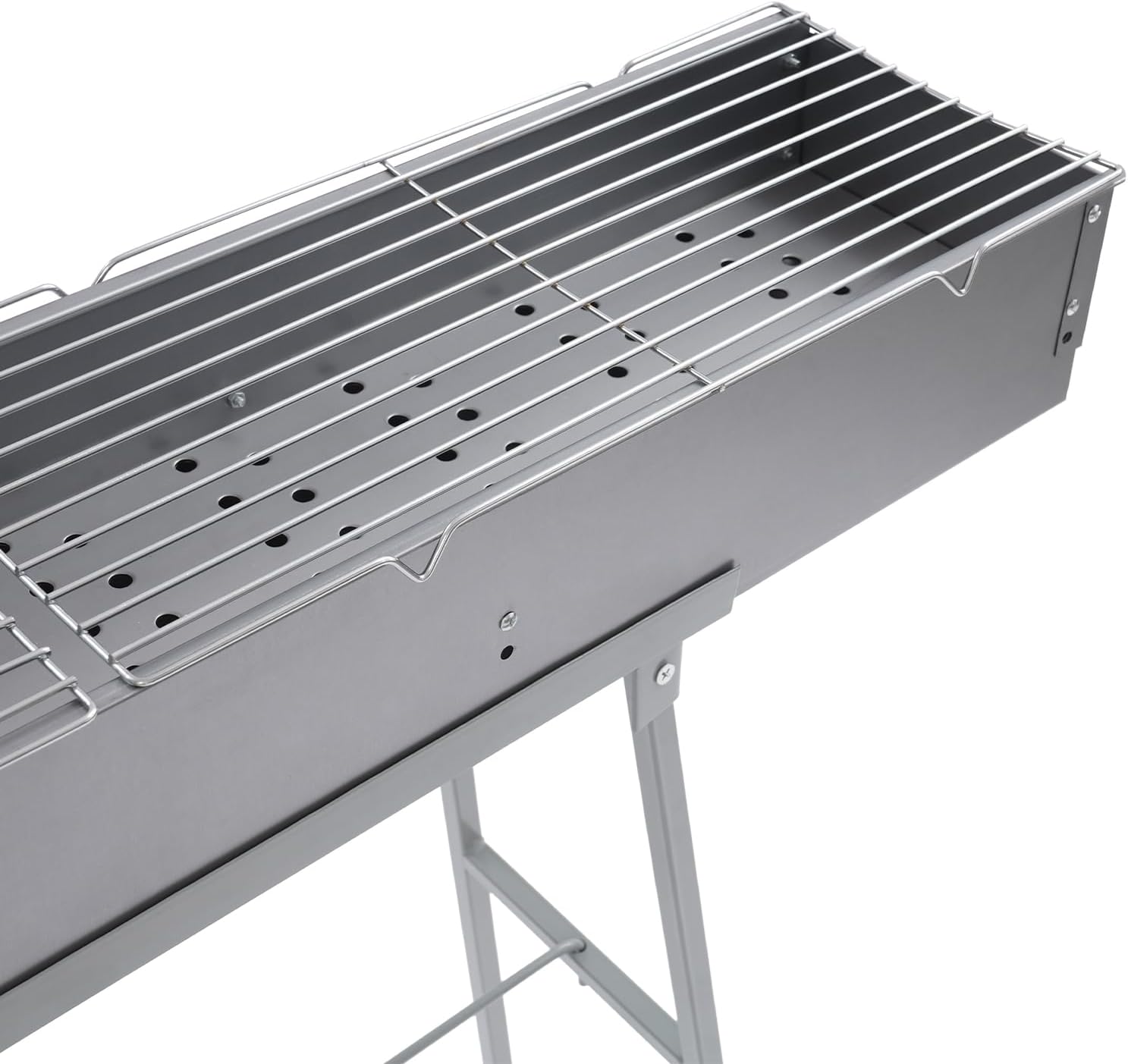 Portable Charcoal Grill, Folding Camping Barbecue Grill with Handle Stainless Steel BBQ Grill Hibachi Grill Tool Kits for Picnics Camping Outdoor Cooking (39.3x7x5.1")
