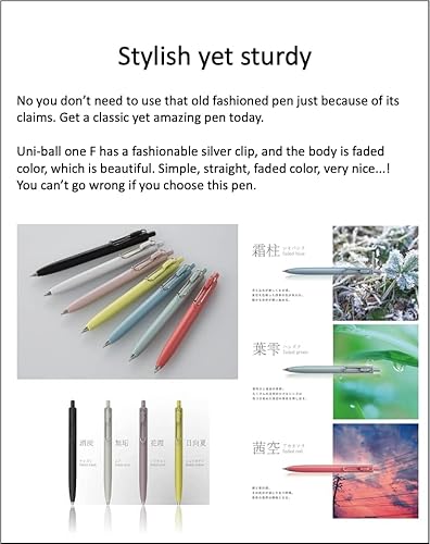 Miniatura 5 de uni-ball One F 0.015in  Se puede escribir claramente bolígrafo de gel, paquete de 3 unidades (cuerpo negro desteñido negro inc), juego de notas