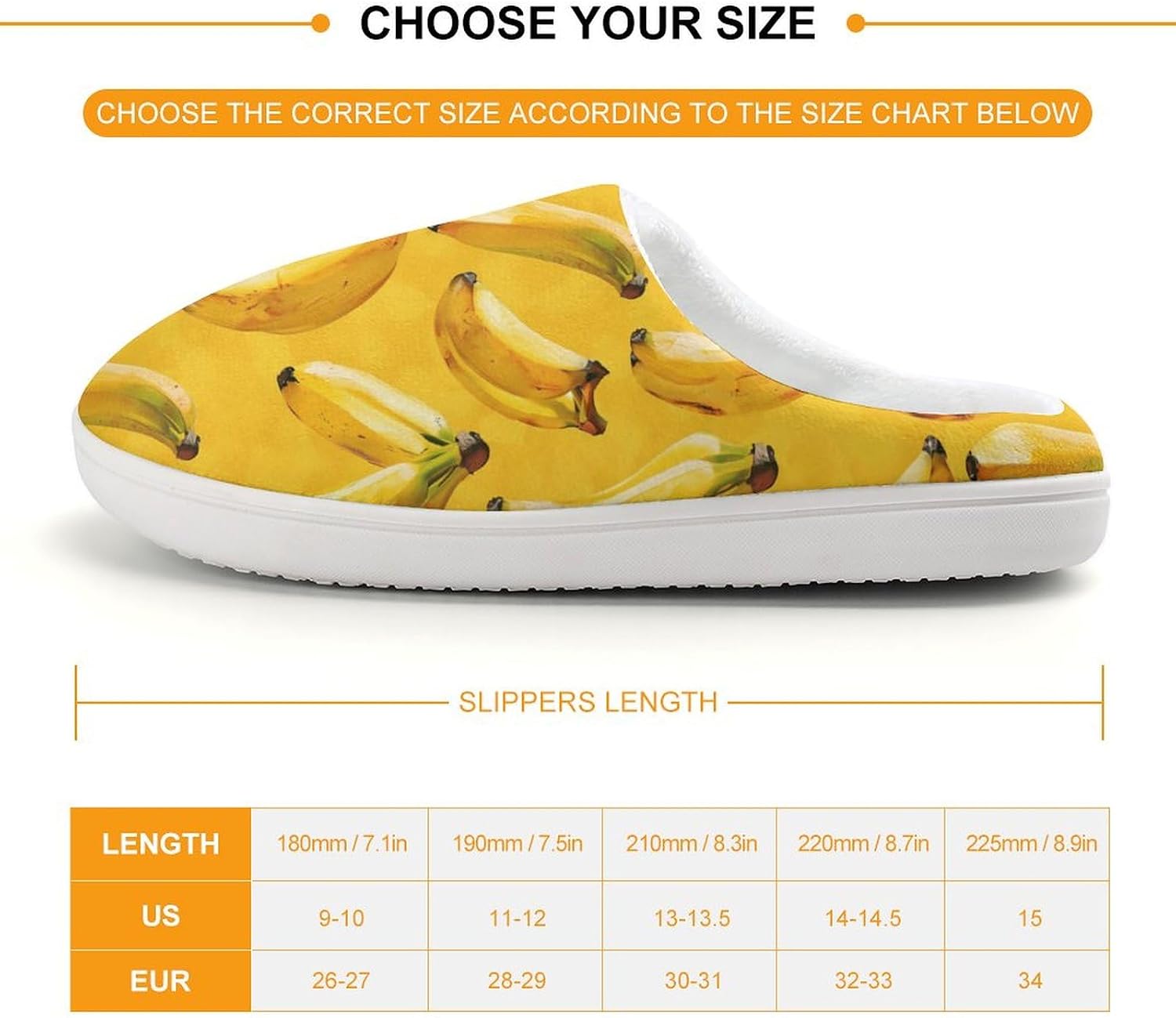 Bananas Cute Cotton Slippers Anti-slip House Shoe Slipper Indoor Outdoor