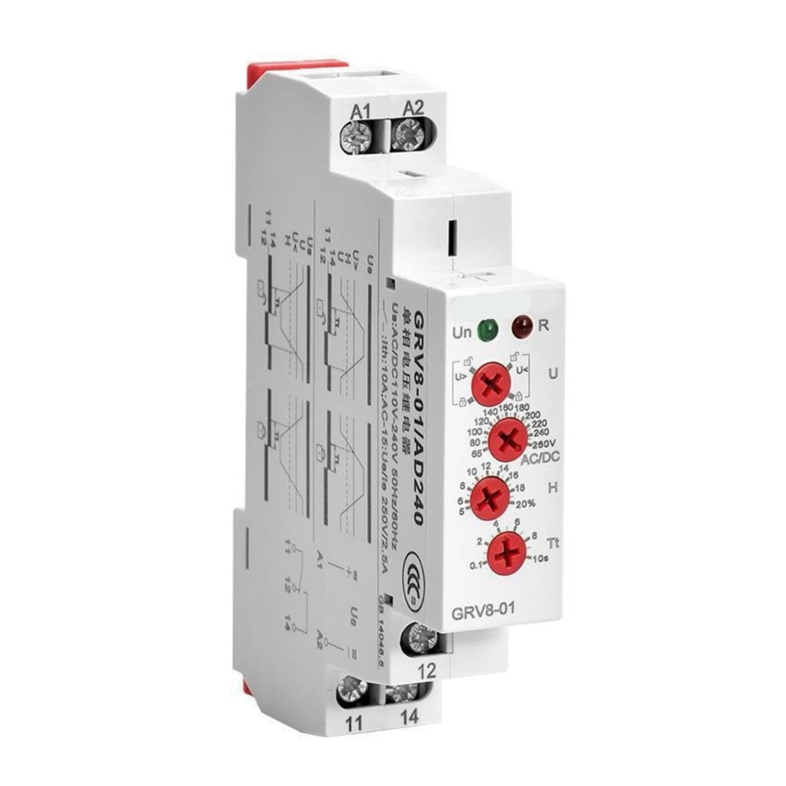 Relè monofase di tensione GRV8-01/02 220V (GRV8-01 D12)