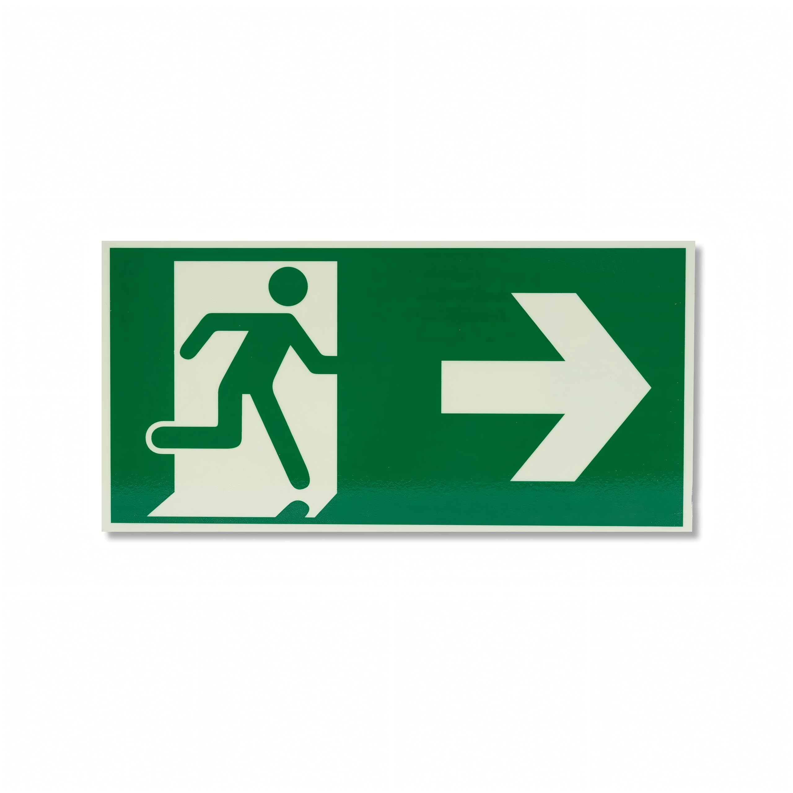 Mumjooyi Nooduitgang links nooduitgangsplaatje, oplichtend, zelfklevend, pvc, sterke lijm, hoogwaardige links, nooduitgangsplaatje, sticker, 29 x 13 cm, 6 stuks