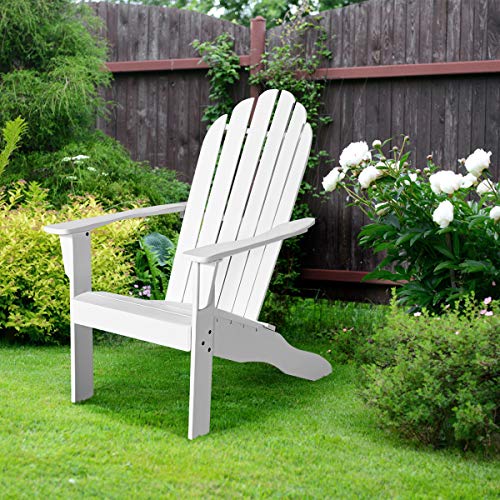 Giantex Adirondack Chair Set Of 2 Acacia Wood Outdoor Chairs With 350 Lbs Weight Capacity, Lounge Chair Armchair For Yard, Patio, Garden, Poolside, Balcony, Deck Fire Pit Chairs, White #TOP7