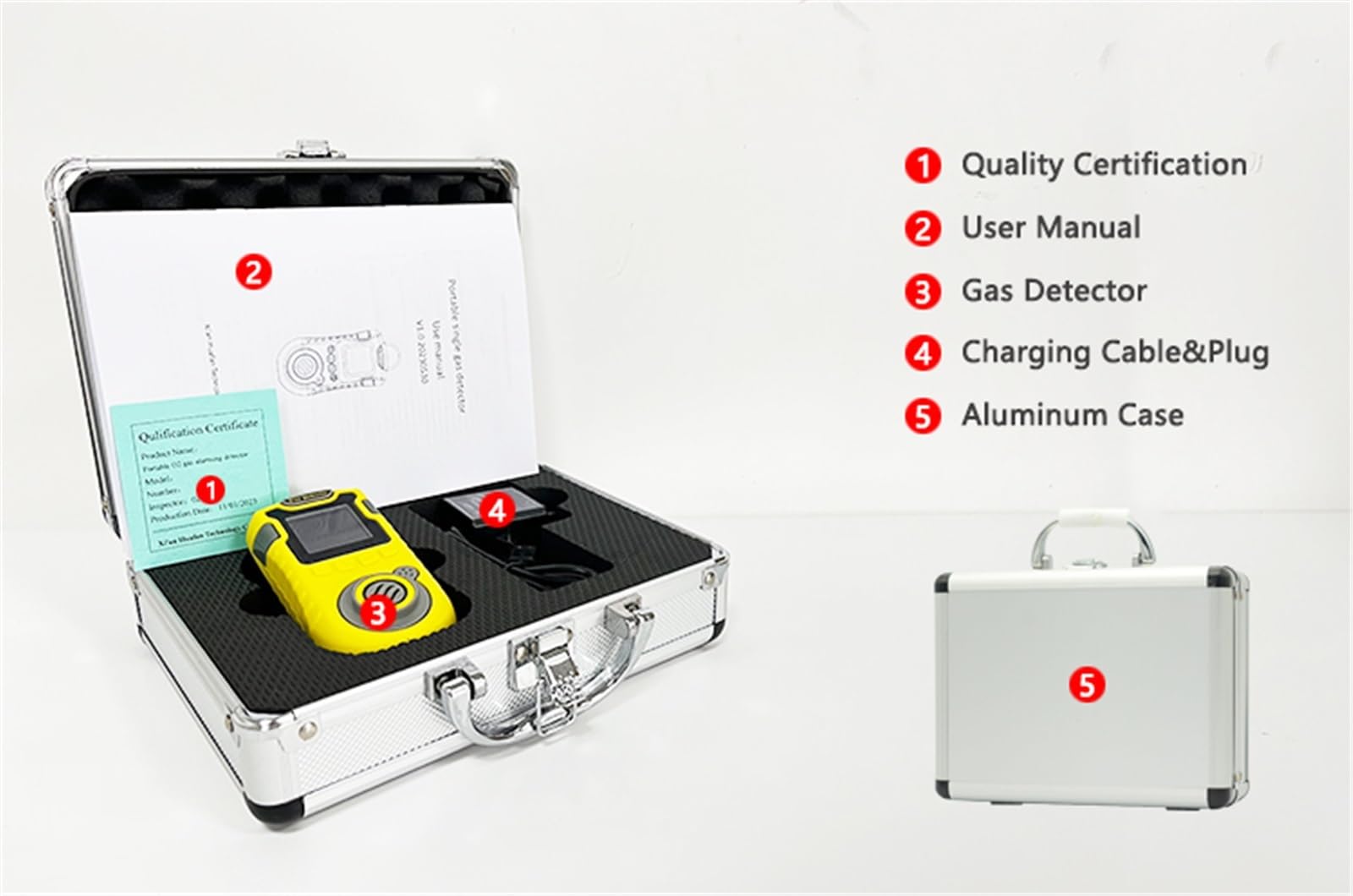 Portable CO2 Alarm Detector 5%vol Infrared Carbon Dioxide Gas Monitor