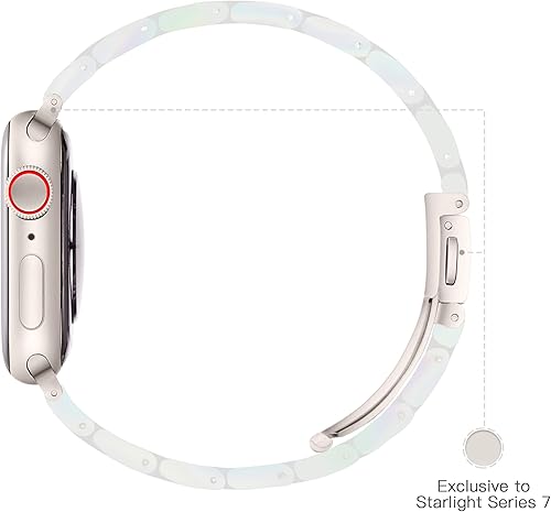 Miniatura 130 de Lightweight Resin Band For Apple Watch Series 11 10 SE 9 8 7 6 5 4 3 2 1 Ultra 3 2, Fashion Adjustable Replacement Strap for iWatch Bands 38mm 40mm