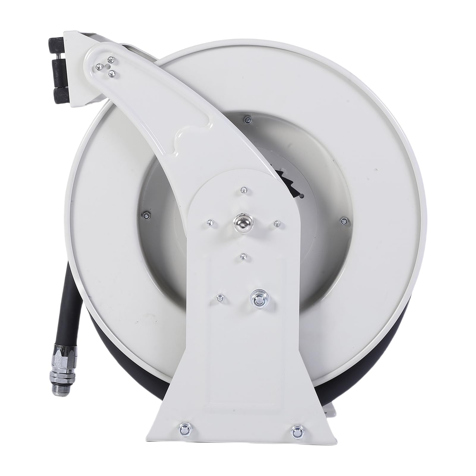 Carrete de Manguera de, Carrete Dispensador de Retráctil Automático de 3/4 Pulgadas X 32,81 Pies 300 PSI con Manguera Industrial, Ideal para Aviones, Barcos, Vehículos y Estaciones de