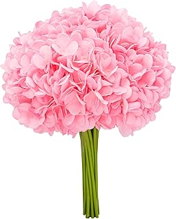 Artificial/Fake/Faux Flowers - Hydrangea Bundle Pink Color, Pack of 5, Totally 20 Heads, for Wedding, Home, Party, Restaurant