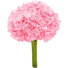 Artificial/Fake/Faux Flowers - Hydrangea Bundle Pink Color, Pack of 5, Totally 20 Heads, for Wedding, Home, Party, Restaurant