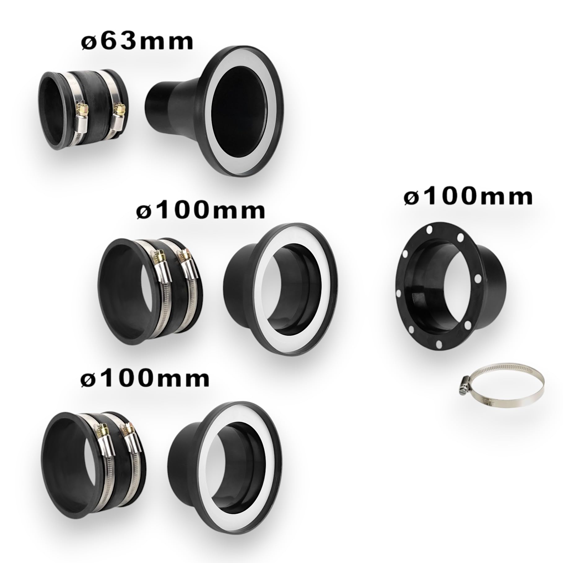 Magnetische Schlauchanschlüsse für 100mm für Maschinenanschlüsse 2x100mm und 1x63mm | Werkstattzubehör | Industrietubierungen | Woodfan