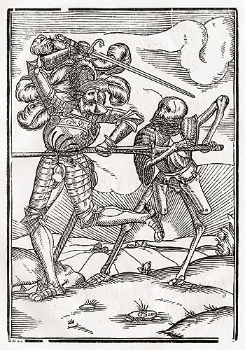 Poster toile La mort vient au chevalier Hans Holbein 50x70cm