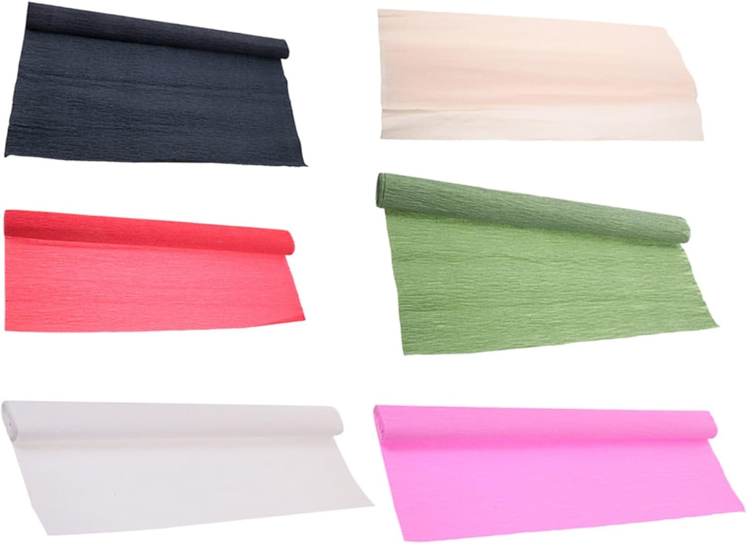 Artibetter 6 Rolls Multi-Color Crepe Paper Set 180g Wrinkled Crafting Paper for DIY Flower Making, Wedding Bouquet Wrapping, and Handmade Decorations