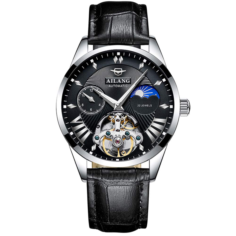 AilangMen's Automatic Mechanical Day Moon Watch