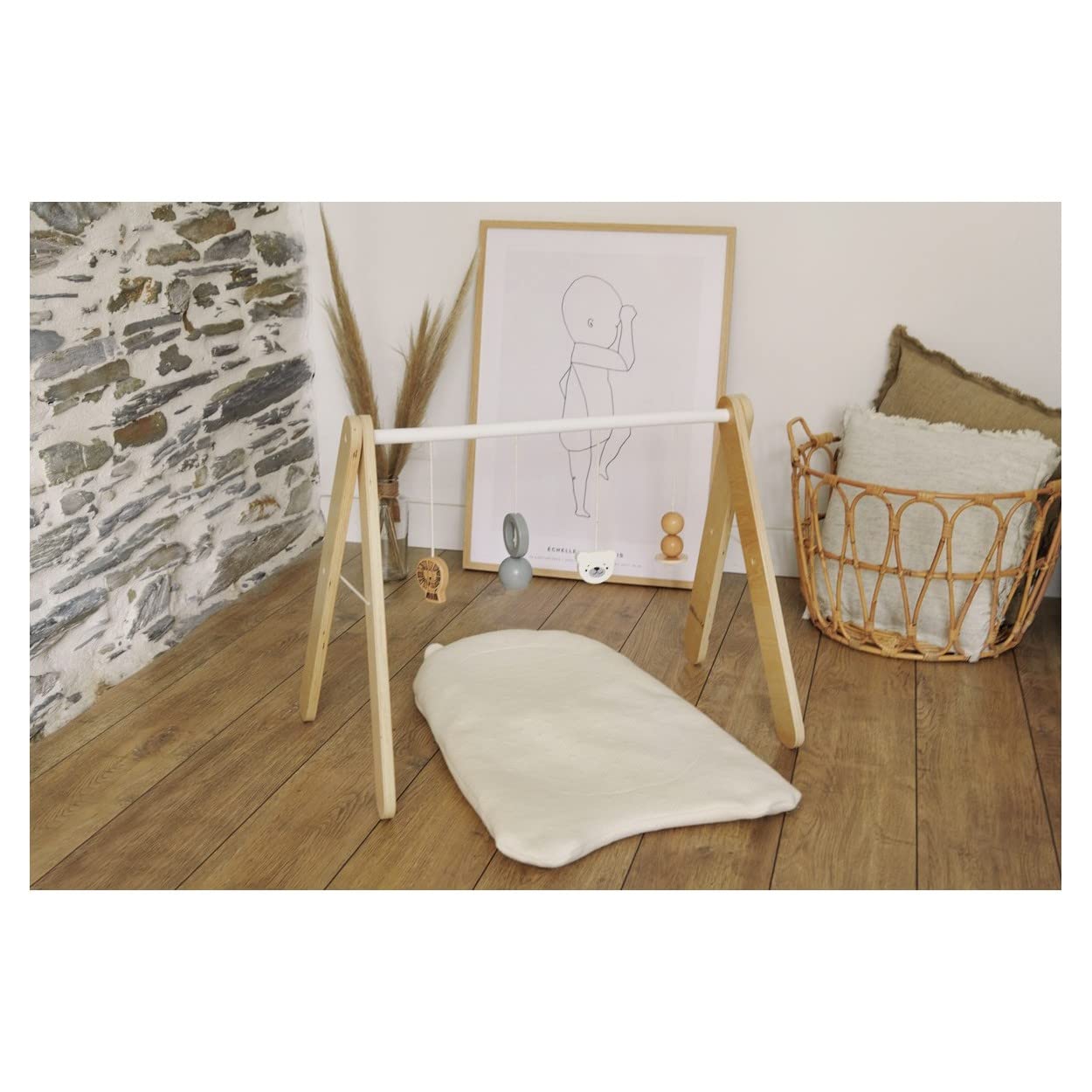 Candide Topponcino Schlafstütze für Babys – Montessori-Methode – Stillunterlage – Abnehmbarer Bezug – Babymatratze – 46 x 70 x 2-5 cm