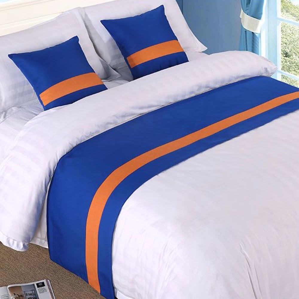 HIQACTLIF Bed Runner for King Size Bed Cotton and Linen Splicing Bed Runners & Scarves Protection for Hotel Guesthouse Wedding Room