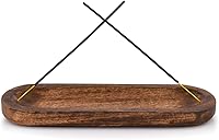 Kaizen Casa Handmade Wooden Incense Stick Holder Ash Catcher - 11x4 Inch Modern Rustic Home Decor Gift