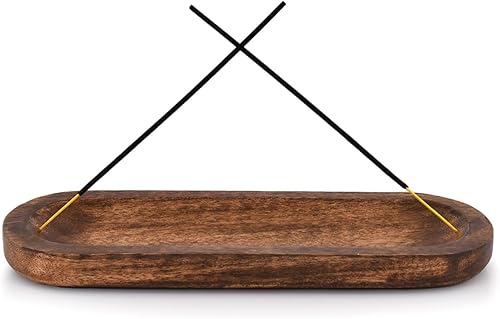 Kaizen Casa Quemador de incienso, atrapasamanos de madera, hecho a mano, moderno, regalo de madera, decoración del hogar, tamaño (11 x 4 x 1