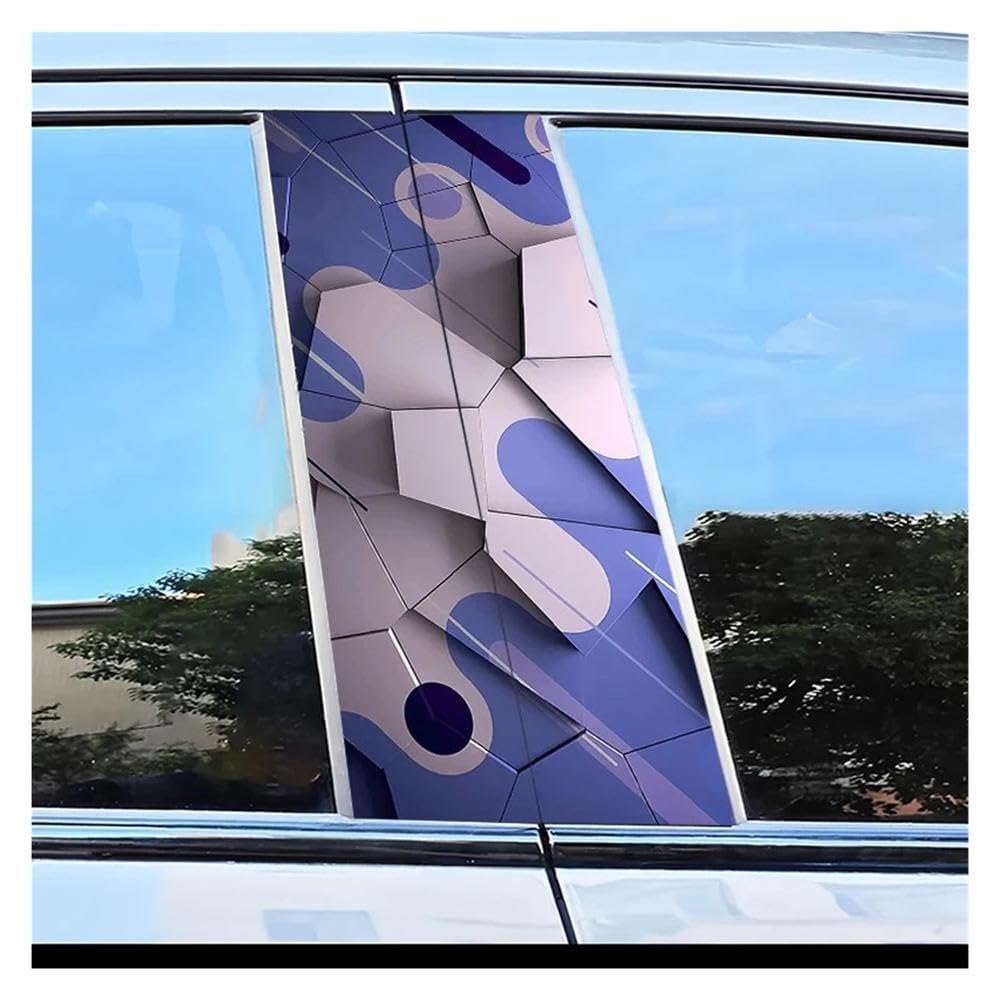 Dabhuoc One Color Car Parts 2Pcs Car Door Post Decals Geometric Mosaic Scratch Protection Sticker