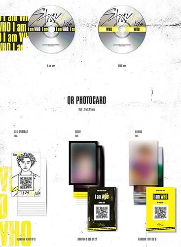 Miniatura 3 de STRAY KIDS I am Who (I am+Who Version Set) 2 mini álbum 2 CDs+2 fotolibros + 6 tarjetas de fotos QR+2 carteles de letras + (4 tarjetas fotográficas