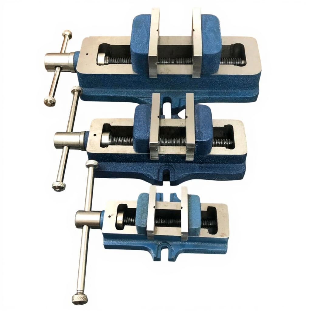 Combo Set Self Centering Machine Vice 2" 3" 4" (50mm / 70mm / 100mm) Blue Type | Precision Engineering Milling & Drilling Vise with Hardened Vee Jaws