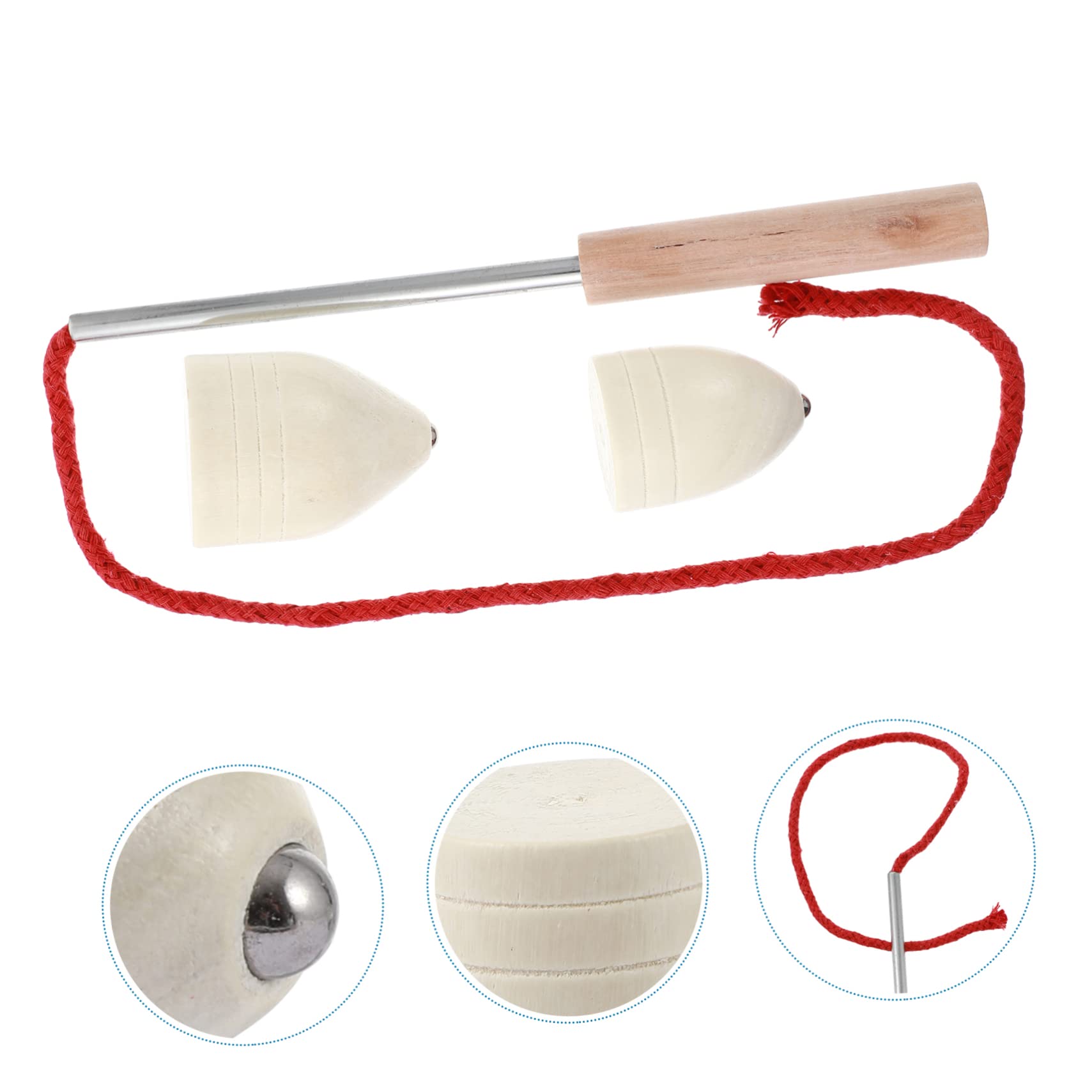 Kisangel 5 Sets Wooden Tops Vintage Whipping Tops with String for Creative Educational Playthings for Coordination and Observation Development Fun Parent Entertainment