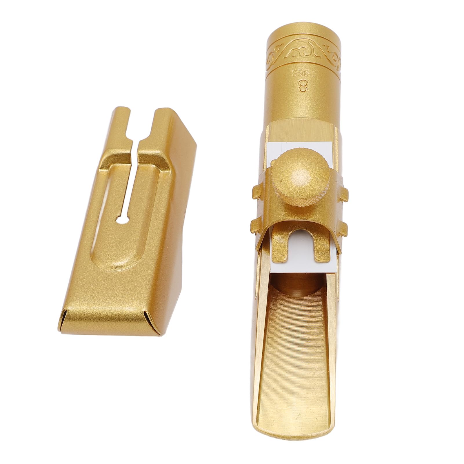 Bocchino per Sassofono Contralto in Metallo Ottone 8C, Bocchino per Sax, Parte di Ricambio per Sassofono con Cappuccio, Ideale per Professionisti, Principianti e Studenti