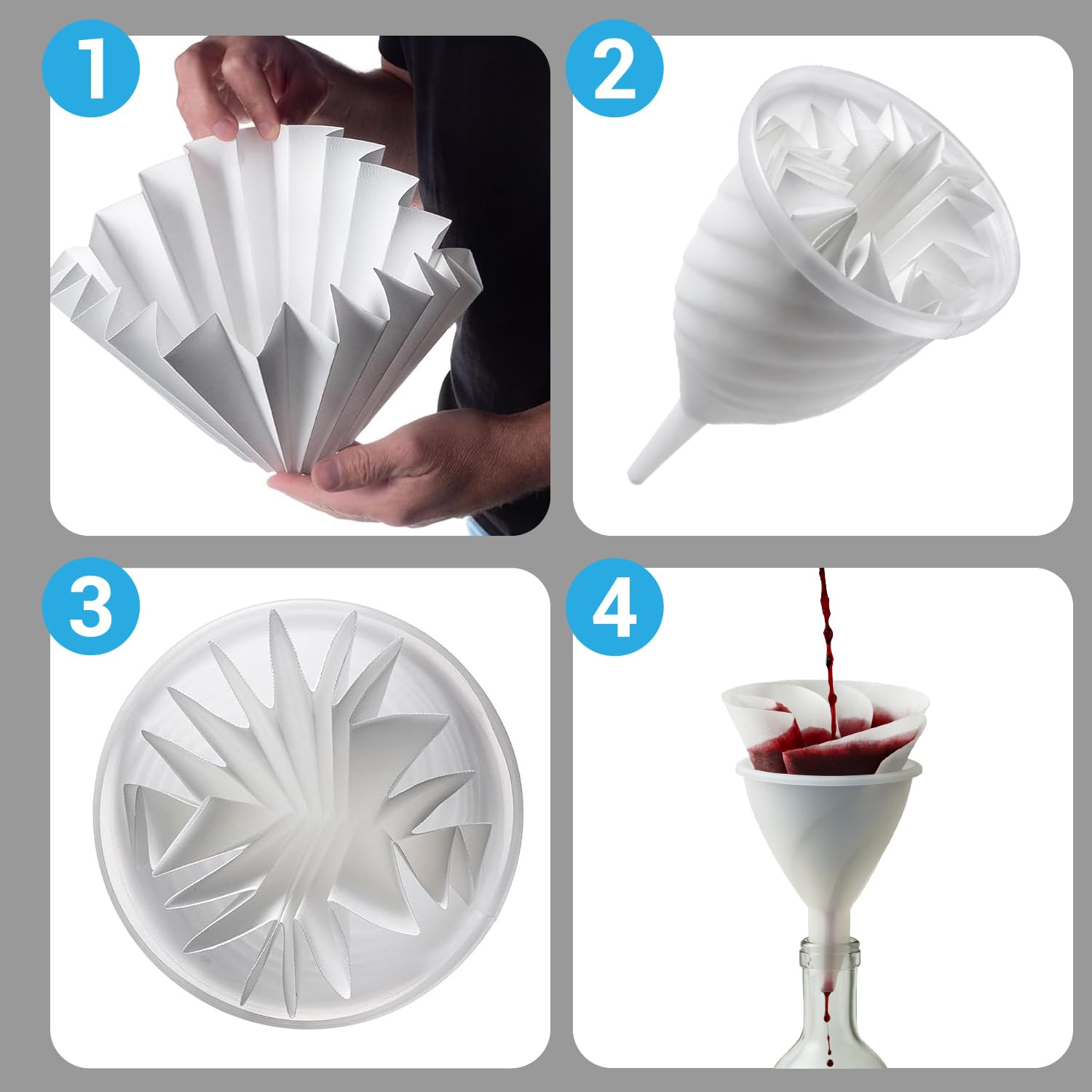 CRISALIDE Filtros de papel para destilados Ø 40 cm – Paquete 10 unidades – Filtros alimenticios para vino, licores, zumos