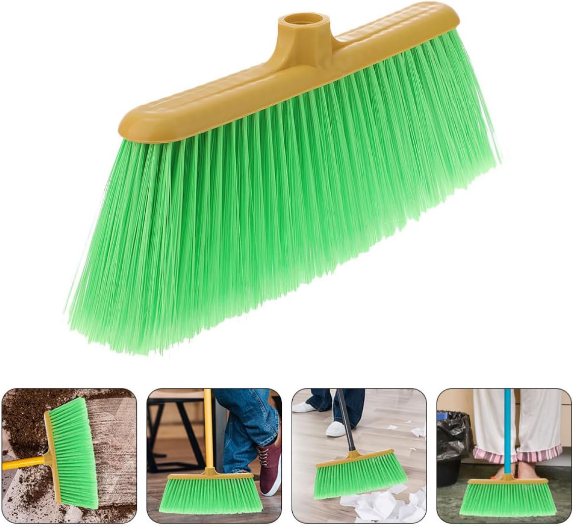 Plastic Broom Head Replacement 2-Pack for Household Sweeping Long Handle Sweeper Head for Indoor and Outdoor Cleaning Versatile Broom Accessories for Home Office and Patio