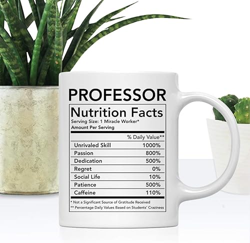 Miniatura 9 de Andaz Press Divertida taza de té de café de cerámica de 11 oz, regalo de agradecimiento, información nutricional del profesor de español, 1 paquete