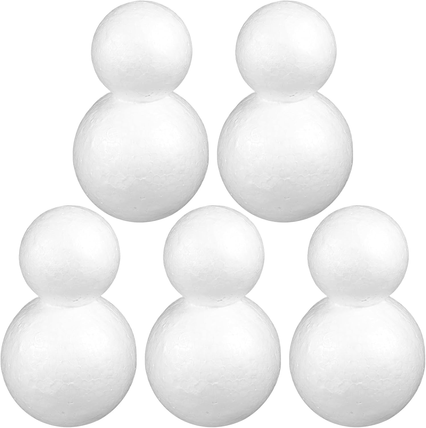Amosfun 5 Pcs Foam Snowman Christmas Painting DIY Crafts Snowman Models Snowman Form DIY Blank Snowman DIY Crafts Christmas Tree Ornaments