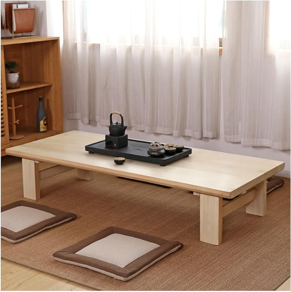 Table basse tatami de style rectangulaire aux finitions vintage nobles 100x60x38 cm