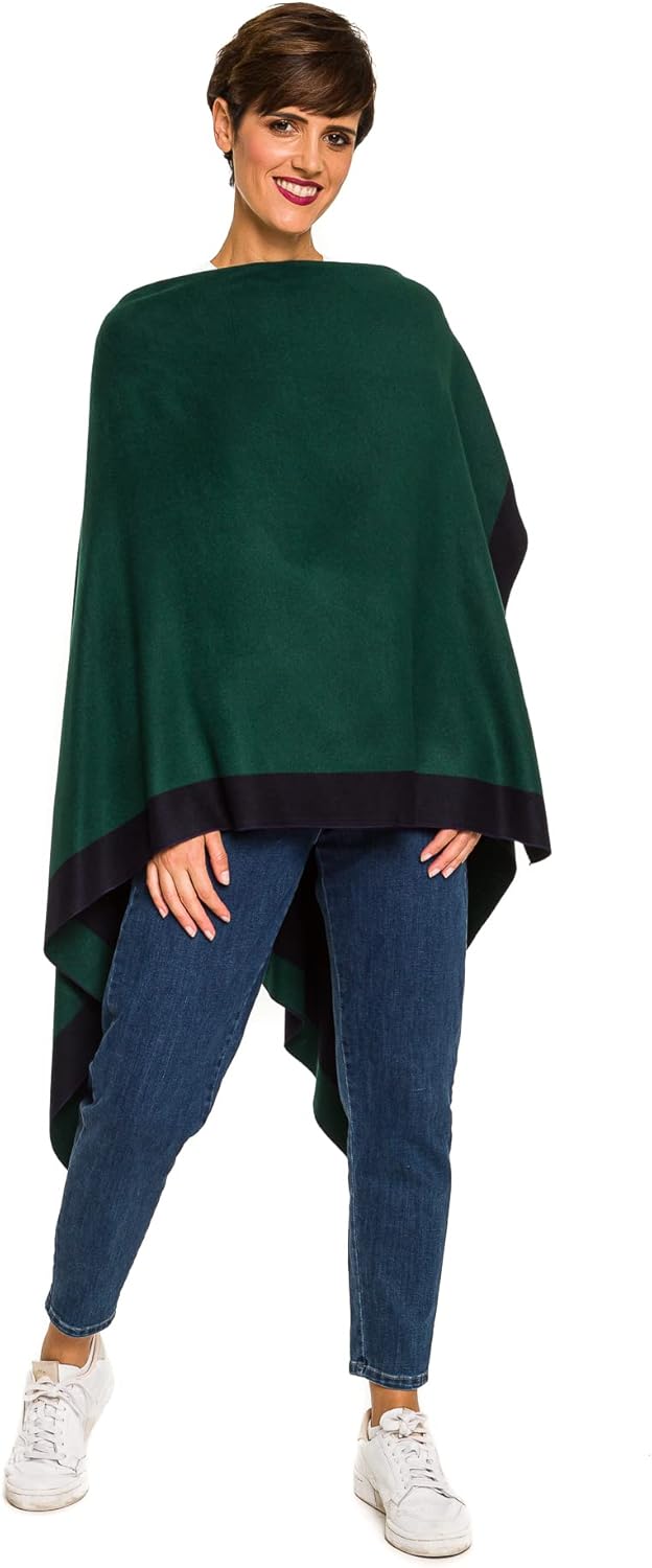 Women's Shawl Wrap Poncho Ruana Cape Cardigan Sweater Open Front for Fall Winter - Image 3