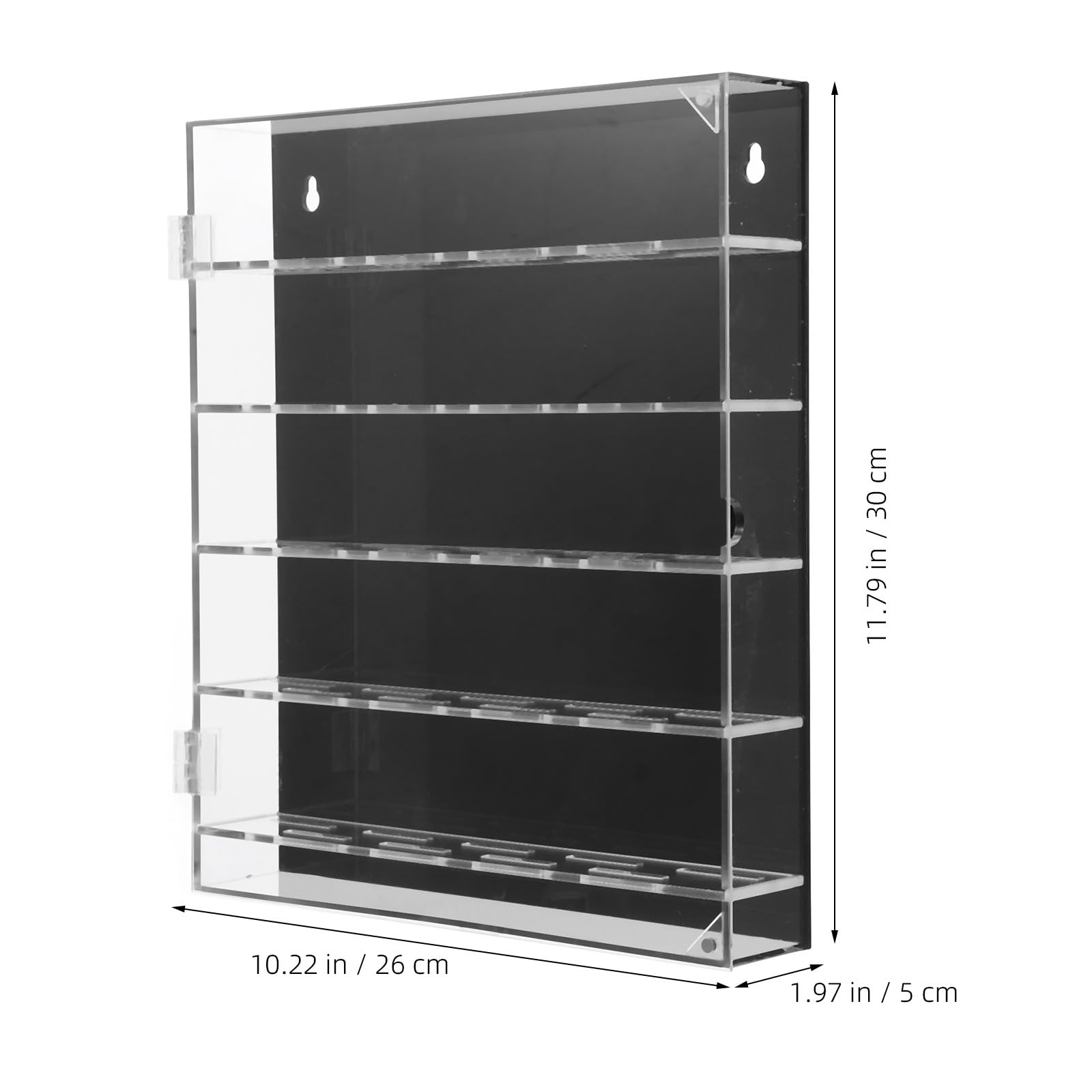 Exhibidor de Monedas para Coleccionistas Caja Acrílica Transparente 260x300x50mm Fondo Negro Organizador de Medallas Montable en Pared Vitrina para Almacenamiento Coleccionable