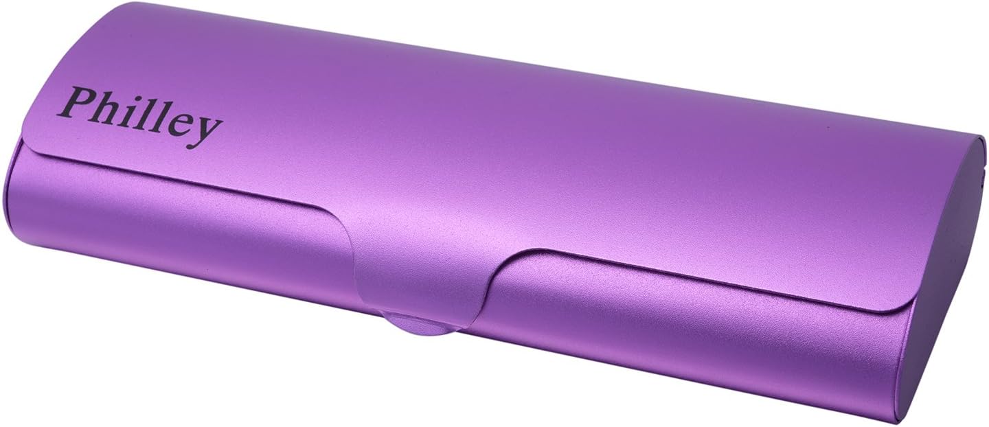 Philley Glasses Case Aluminum Ultra-Light Frosted Myopia Eyeglasses case(Purple)