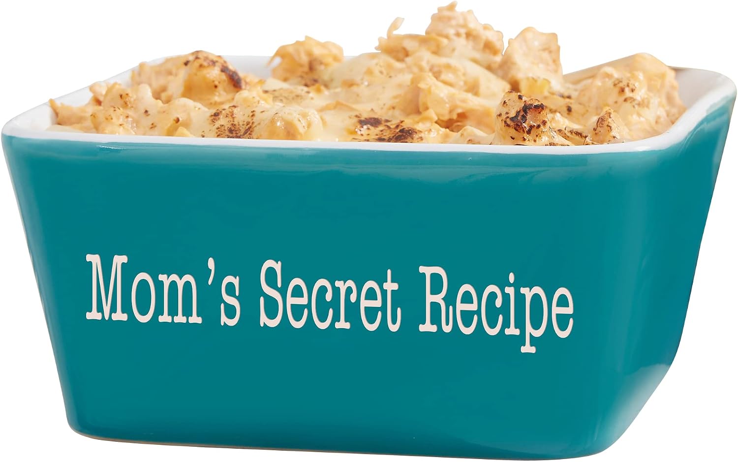 Personalization Universe Classic Personalized Small Square Baking Dish, Hand-Glazed Stoneware Dish, Oven to Table Cookware, Ideal for Dips and Appetizers, Microwave and Dishwasher Safe - Navy