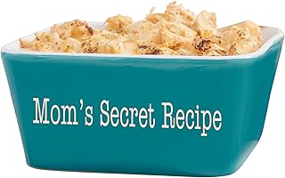 Personalization Universe Classic Personalized Small Square Baking Dish, Hand-Glazed Stoneware Dish, Oven to Table Cookware, Ideal for Dips and Appetizers, Microwave and Dishwasher Safe - Turquoise